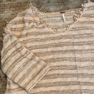 Pink free people cropped sweater